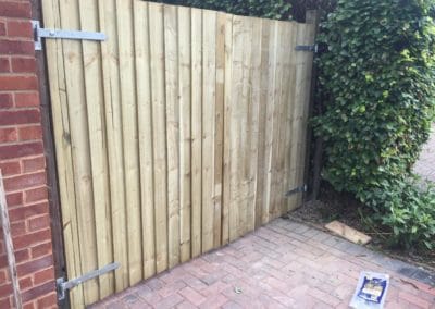 New slatted wooden driveway gates