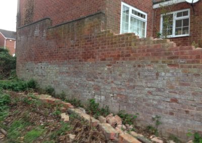 Repairing brick garden wall
