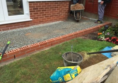 Finishing foundations for brick patio