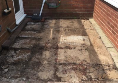 Removing old patio slabs