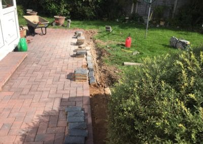 Brick patio under construction