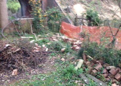 Repairing garden wall collapse