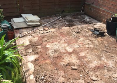 Preparing foundation for patio