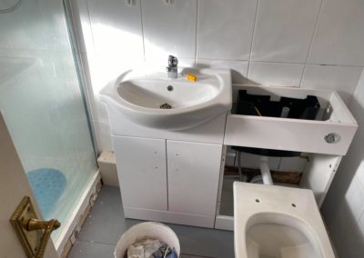 Fitting new toilet and sink unit