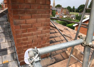 Chimney prepared for new mortar