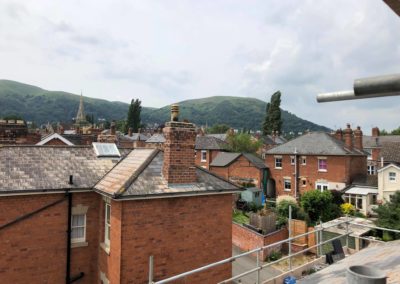 View of Malvern hills from rooftop