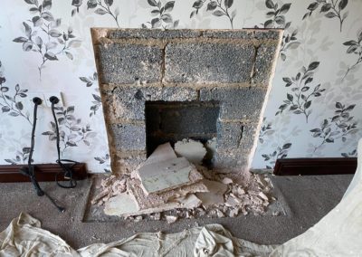 Removing old blocks from fire place