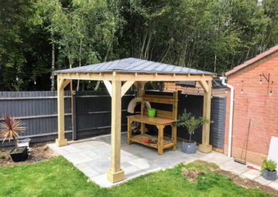 Gazebo with paved base